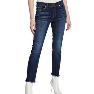 7 For All Mankind Roxanne Ankle Jean w/ Frayed Hem
